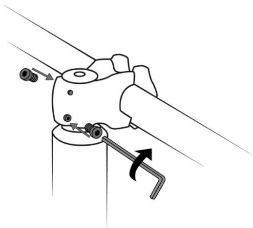 Diagram of a mechanical clamp or tool with directional arrows indicating movement (no text or symbols)