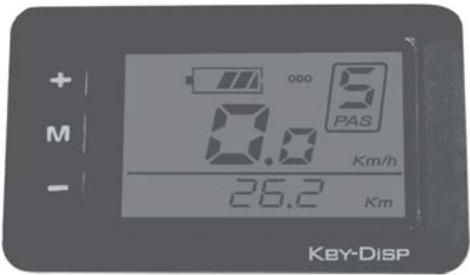 + M - 0.0 26.2 Km/h 5 PAS Key-Disp