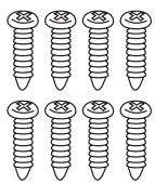 Grid of nine identical screw illustrations arranged in two rows (no text or symbols)