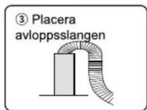 ③ Placera avloppsslangen