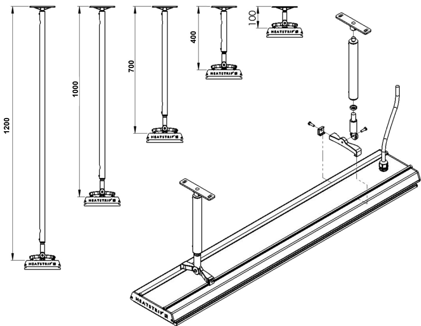 Heatstrip Elegance - Extension Mount Bracket - 1