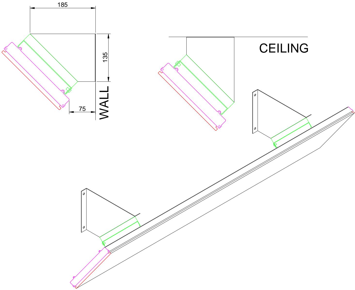 Heatstrip Indoor (THS - A) - Angle mounting brackets - 1
