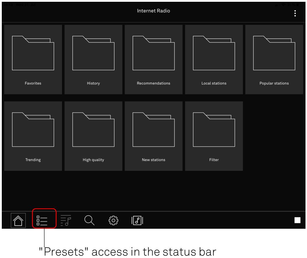 T+A MusicNavigator - Assign presets - 1