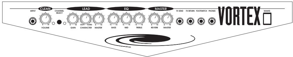 Hughes Kettner Vortex - JACKS AND CONTROL FEATURES - 1