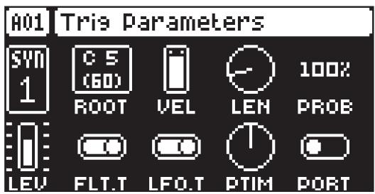 Elektron Digitone - TRIG PARAMETERS PAGE - 1