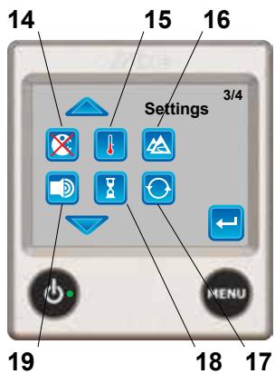 14 15 16 Settings 3/4 19 MENU 18 17