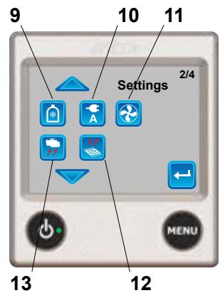 9 10 11 Settings 2/4 13 MENU