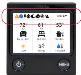 TRUMA Alde Compact 3030 - Icon description for the status screen's top row (Figs. 11, item 1, item 2) - 12