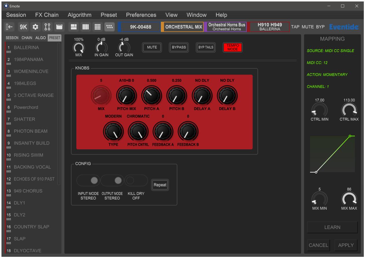 EVENTIDE H9000 - Parameters View - 2