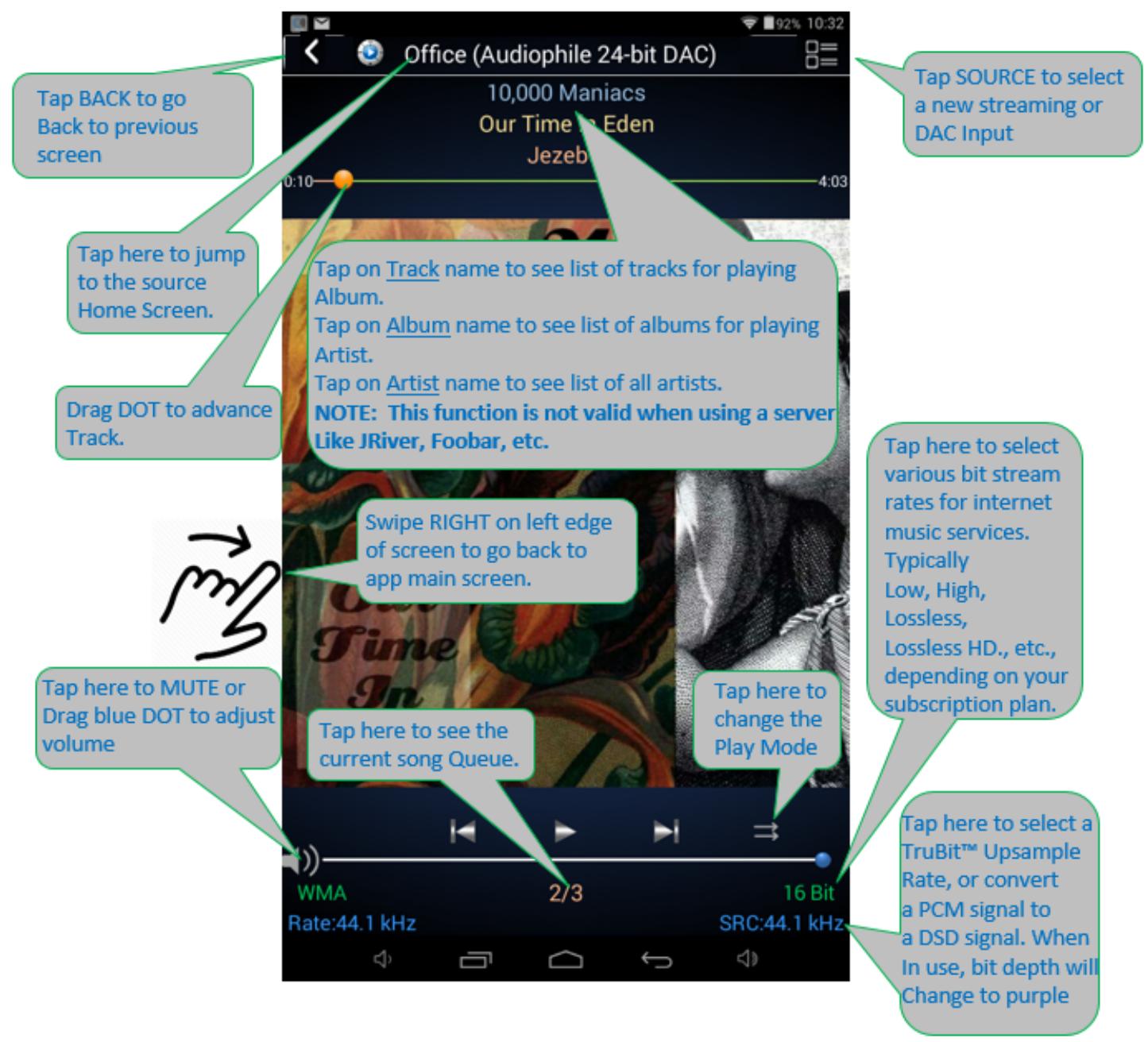 Cary Audio DMS-500 / DMS-550 / DMS-600 (guide rapide app) - Queue Screen - 2