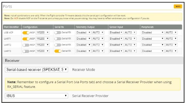 HappyModel Beecore BL F3 1S - Receiver configuration: - 4