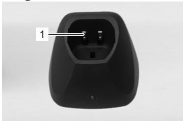 Black plastic electronic device with a labeled component '1' (no text or symbols on the device itself)