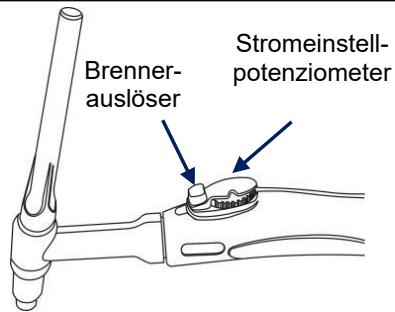 JASIC TIG200PACDC PFC LCD - Verwendung des kabelgebundenen Schweißbrenners - 1