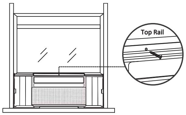 TCL Q-Series Window Air Conditioner - Paso 8: Aseguración del Tornillo en el riel Superior - 1