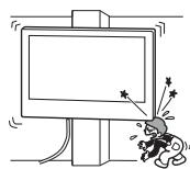 SONY K-65XR80M2 - Μην εγκαθιστάτε την Επιτοίχια βάση σε επιφάνειες τοίχου όπου οι γωνίες ή οι πλευρές της τηλεόρασης θα προεξέχουν από την επιφάνεια του τοίχου. - 1