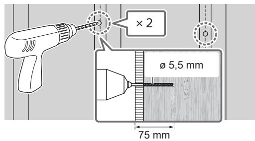 SONY K-55XR80M2 - Khoan các lỗ thử phía trên lên các điểm đánh dấu. - 1