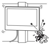 SONY K-55XR80M2 - Ärge paigaldage seinale paigaldamise kinnitust seinale, kus teleri nurgad või küljed eenduvad seinast. - 1