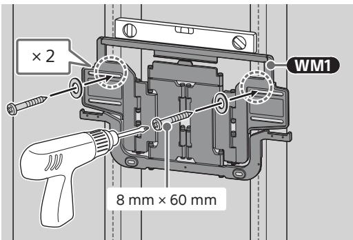 SONY K-55XR80M2 - Τοποθετήστε το τμήμα WM1 στον τοίχο χρησιμοποιώντας κατάλληλες βίδες (δεν παρέχονται) και ροδέλες (δεν παρέχονται). - 1
