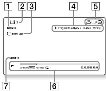 SONY BDP-S1700/K - Anzeigen der Wiedergabeinformationen - 1