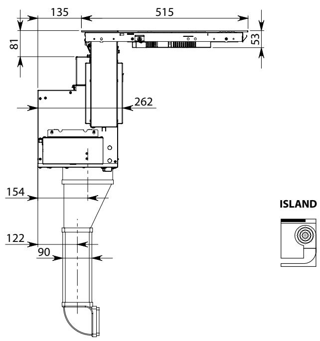 FALMEC Brera - Motore in posizione posteriore (installazione ad isola) Motor in rear position (island installation) - 1