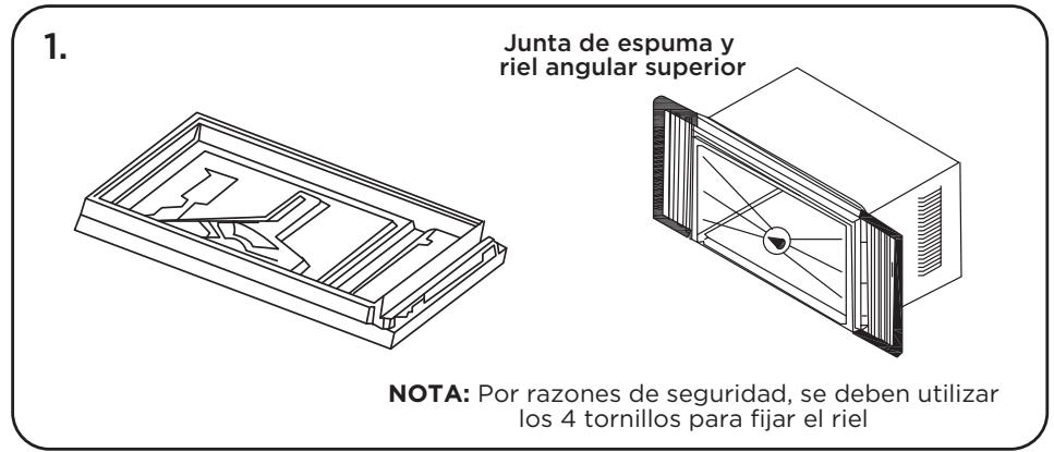 TCL 15K-24K - Paso 3: Instalación del riel angular superior y de la abrazadera lateral - 1